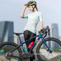 „Carvico Fabric“ moterų lazeriu supjaustytas dviračių dviračių tempimo rankovių marškinėliai